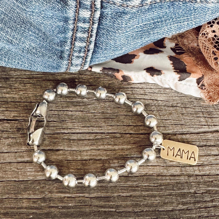 Hand Stamped Mama Tag Bracelet 