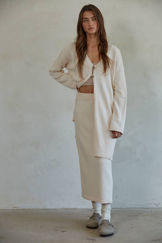 Knit Sweater Midi Cardigan