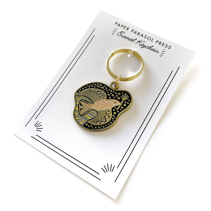 Folk Guide Bird Enamel Keychain