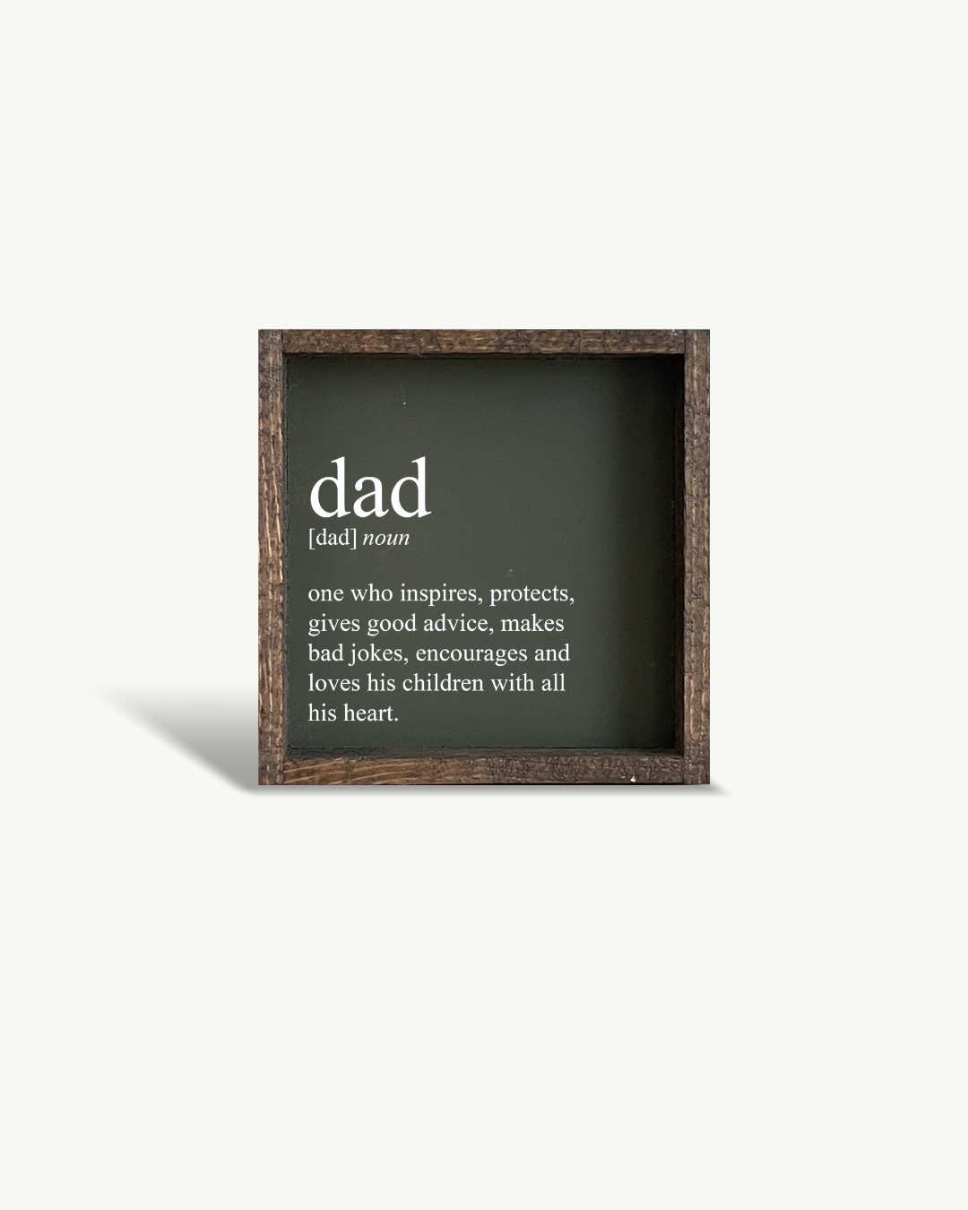 Dad Definition Wood Sign Black