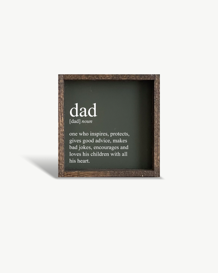 Dad Definition Wood Sign Black