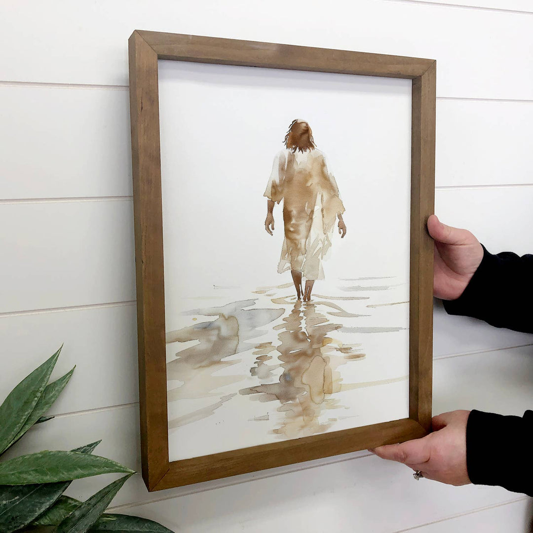 Follow Me Jesus Wood Framed 6x10
