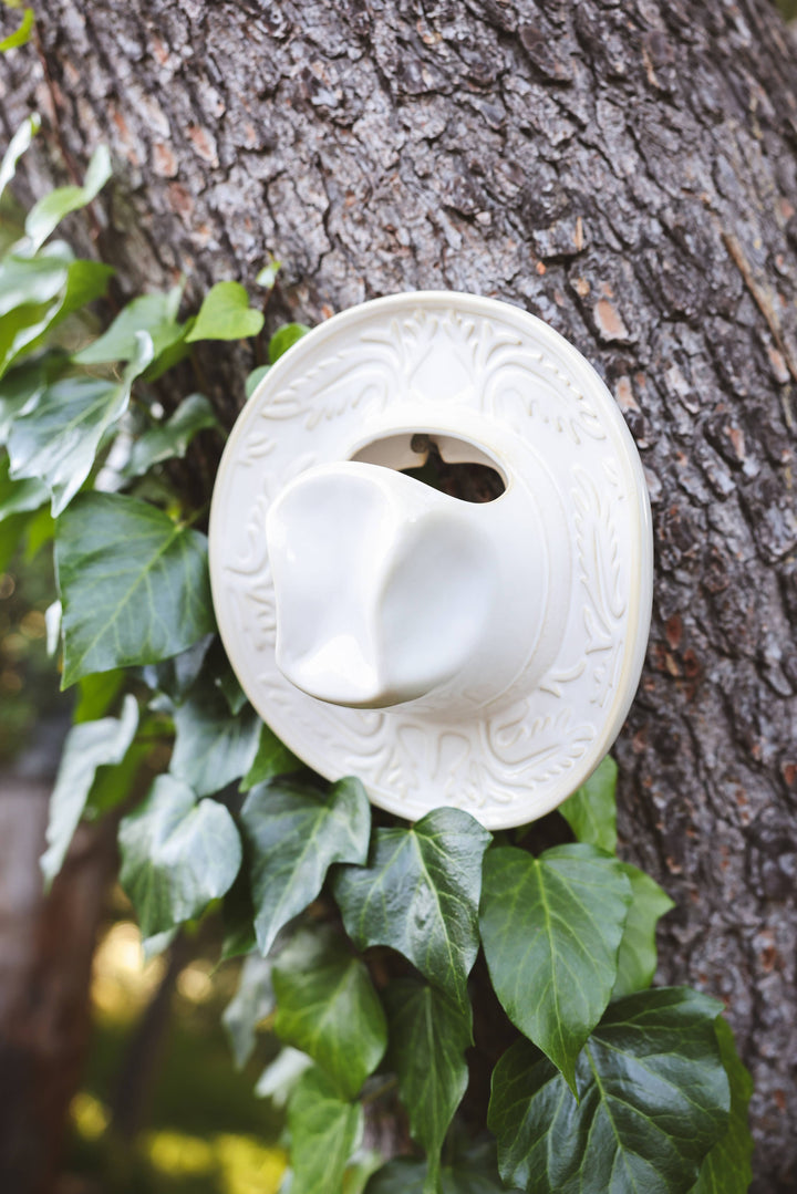 Ceramic Cowboy Hat Hanging Vase