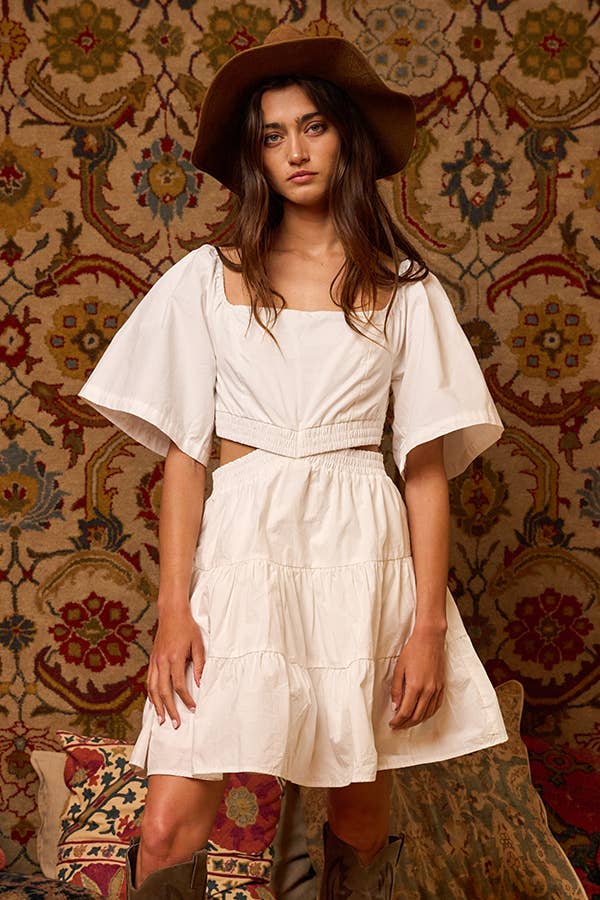 Cut Out Tiered Mini Dress