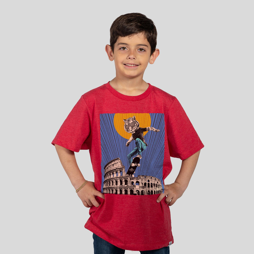 Kids Tiger Skateboarding T-Shirt
