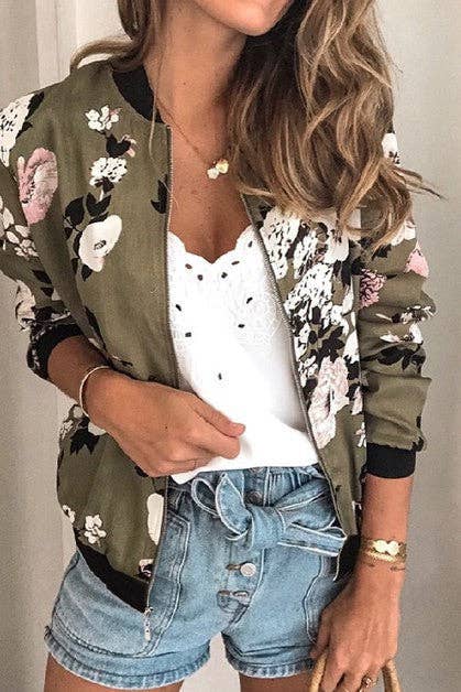 Floral Printed  Bomber Jacket