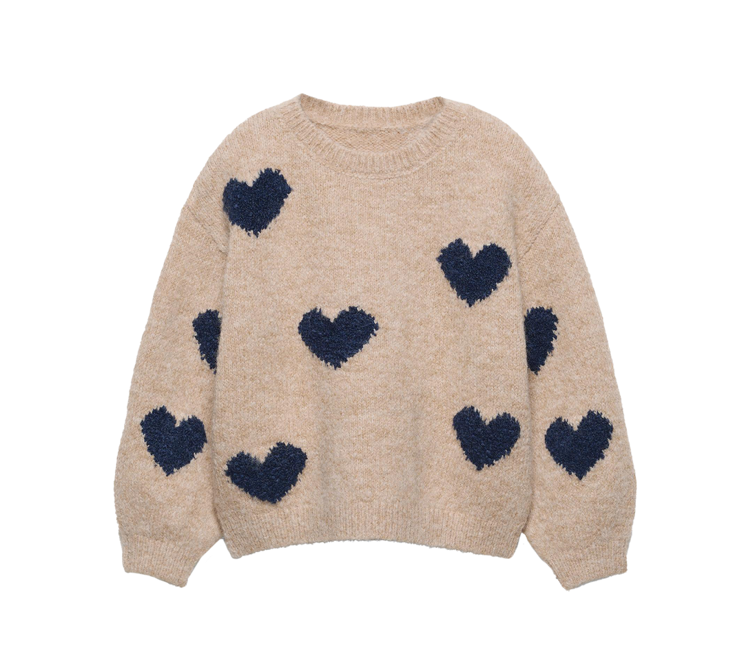 GIRLS SWEATER W HEARTS