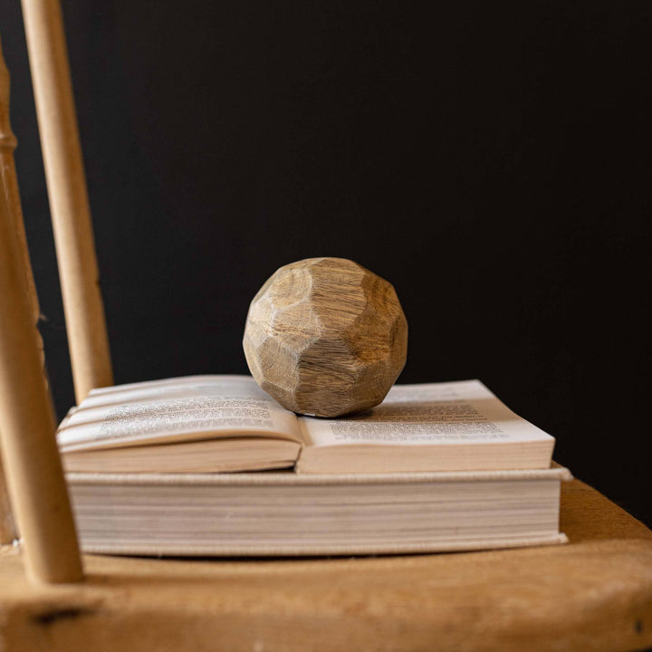 Geometric Natural Wood Deco Ball