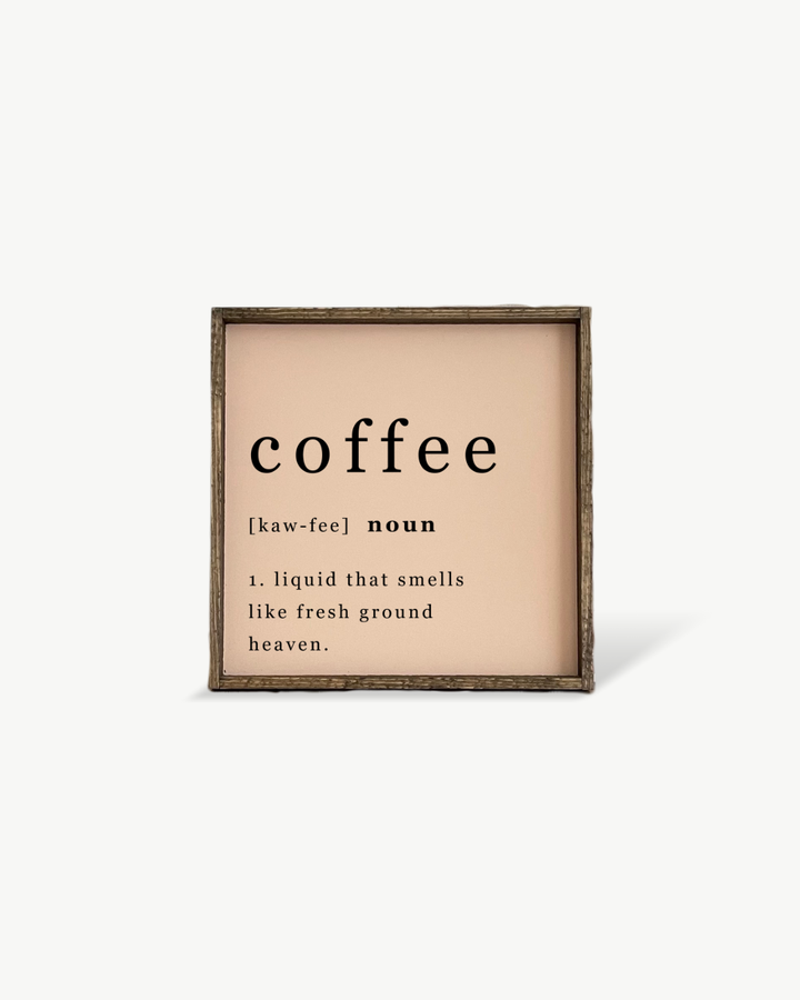 Coffee Noun Sign White