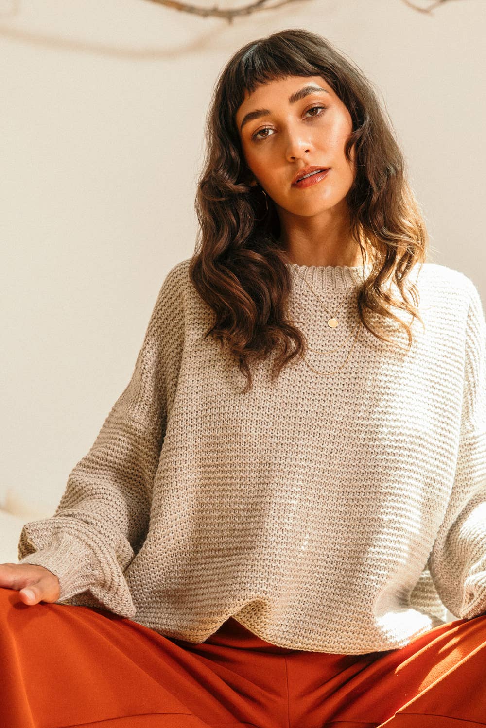 Crew neck Drop Shoulder Sweater