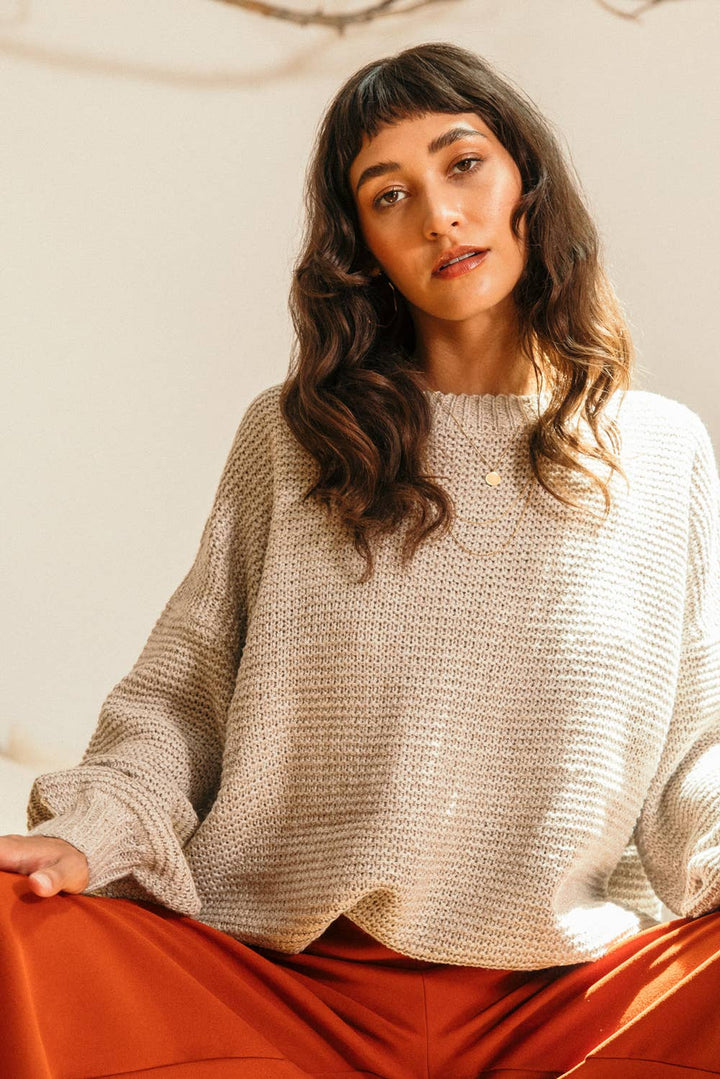 Crew neck Drop Shoulder Sweater