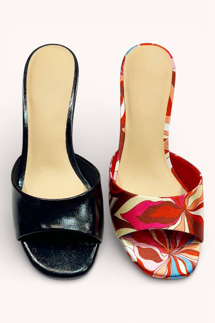SQUARE HEEL SLIP ON MULES