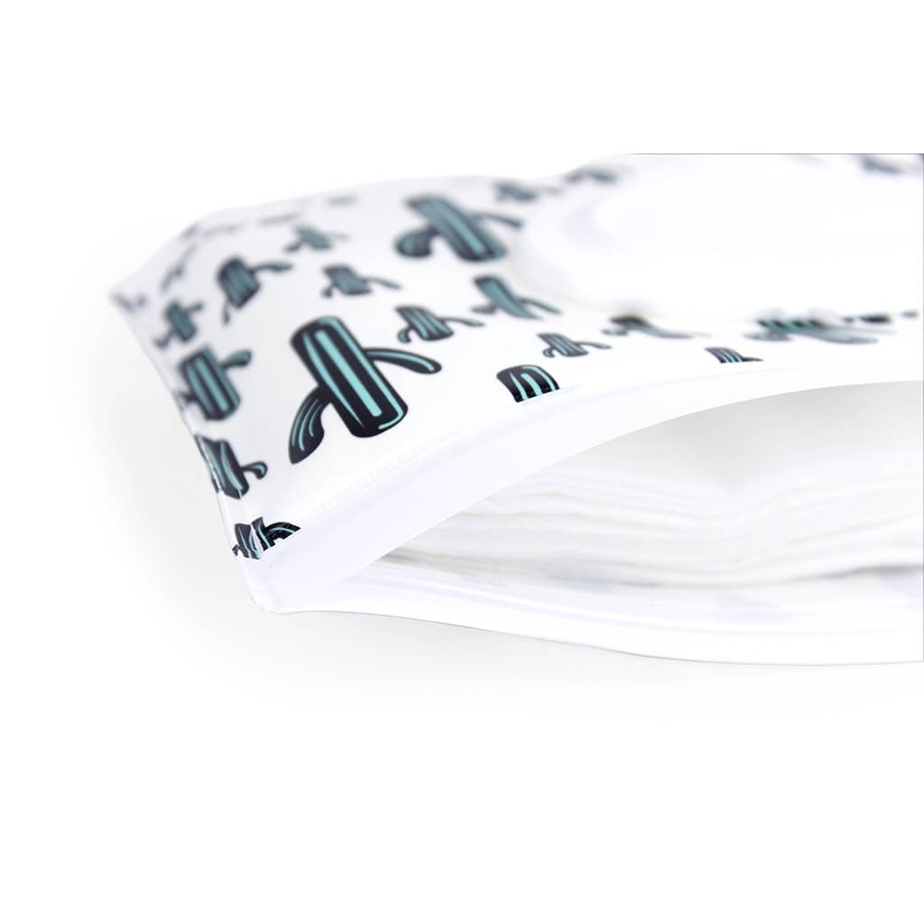 Pouch Reusable Wipes Case: Cactus