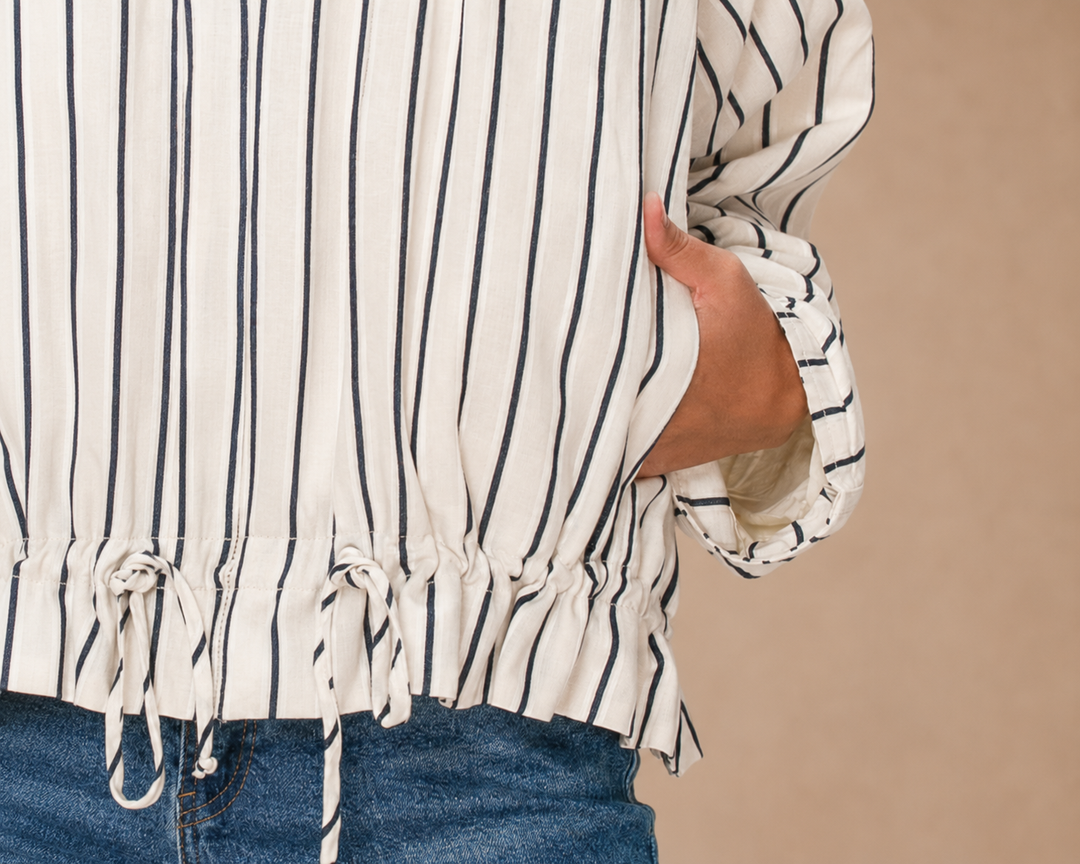 Gathered Stripe Jacket