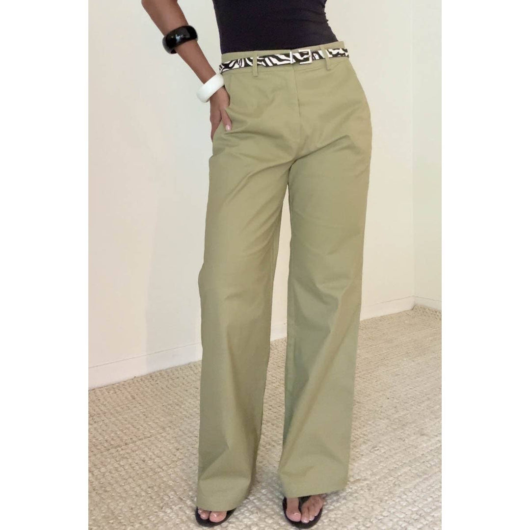 COTTON WIDE STRAIGHT LEG PANTS