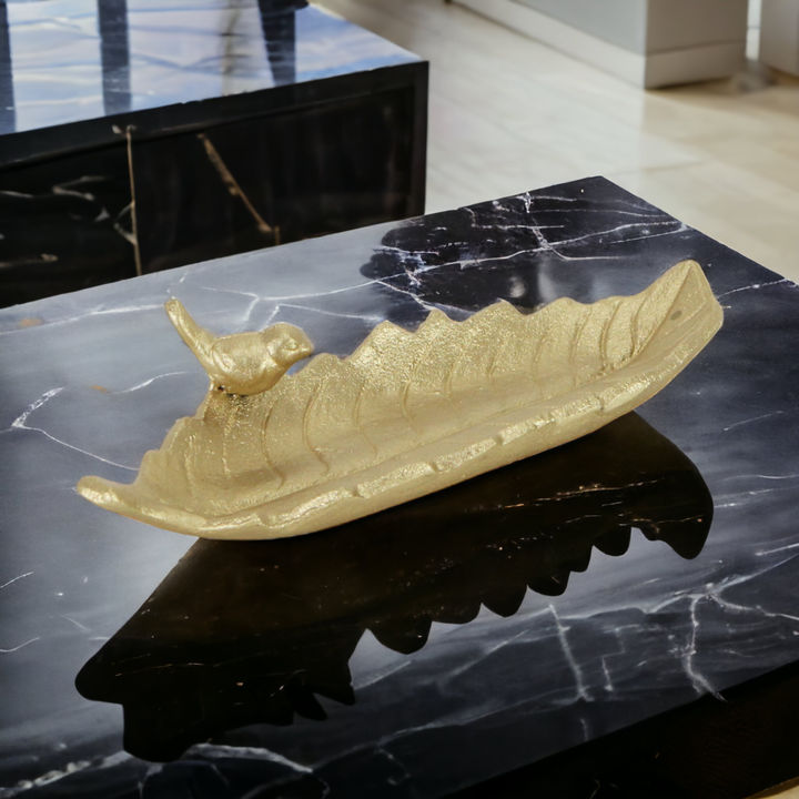 Golden Cast Iron Leaf Tray