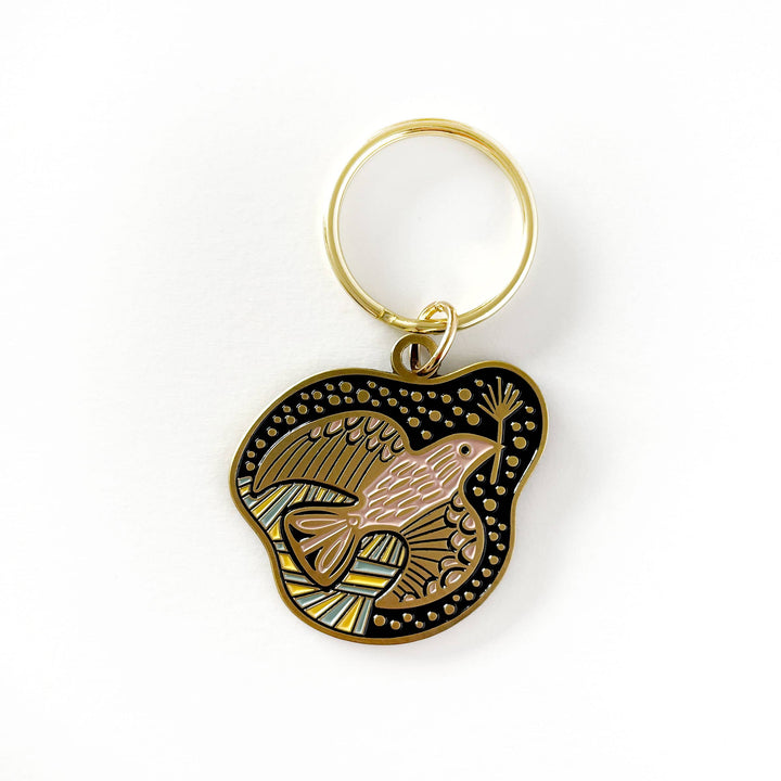 Folk Guide Bird Enamel Keychain