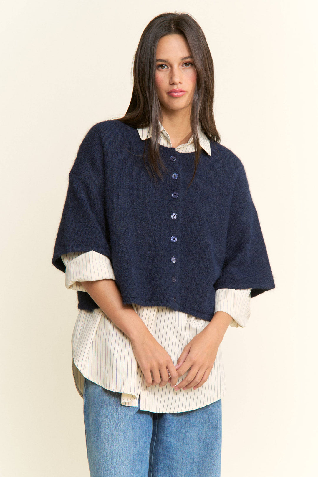 Cropped Boxy Cardigan