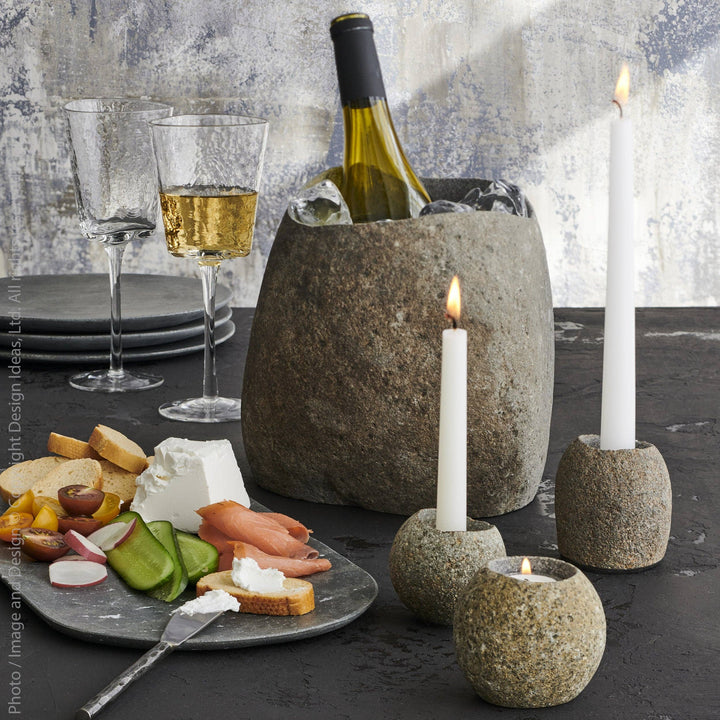 Stone candleholder