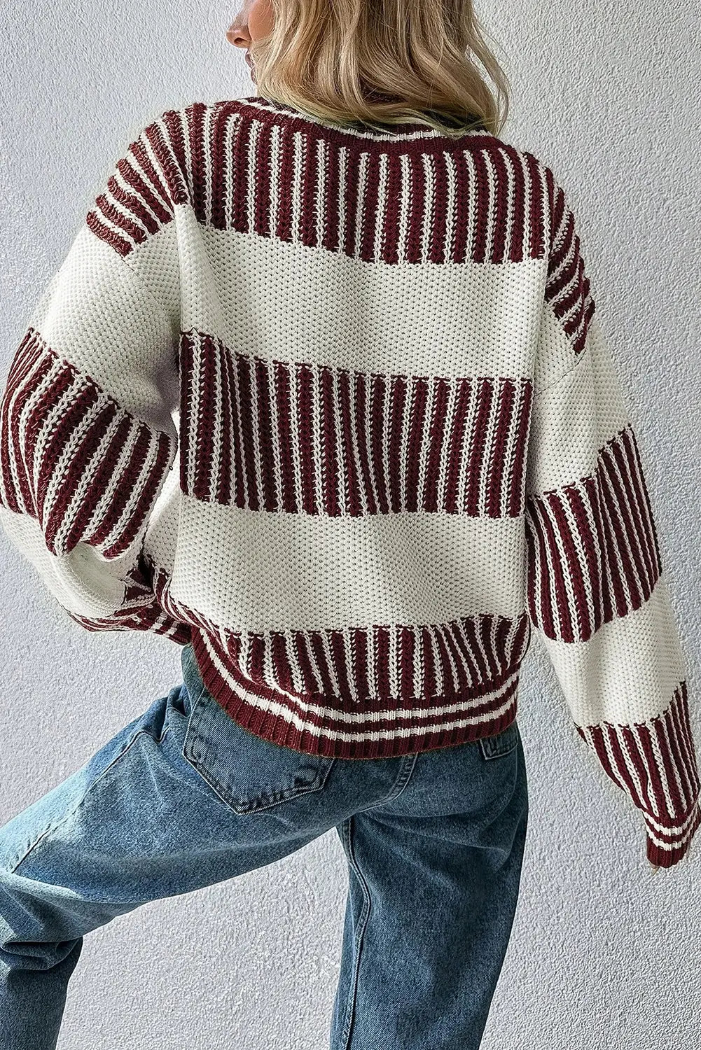 Striped Cotton Blend Sweater