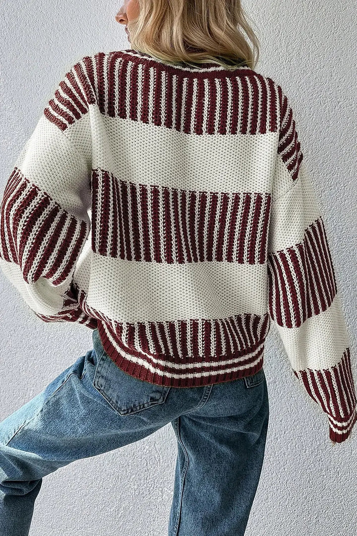Striped Cotton Blend Sweater