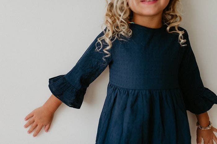 Kids Ruffle Long Sleeve Shirt With Buttons