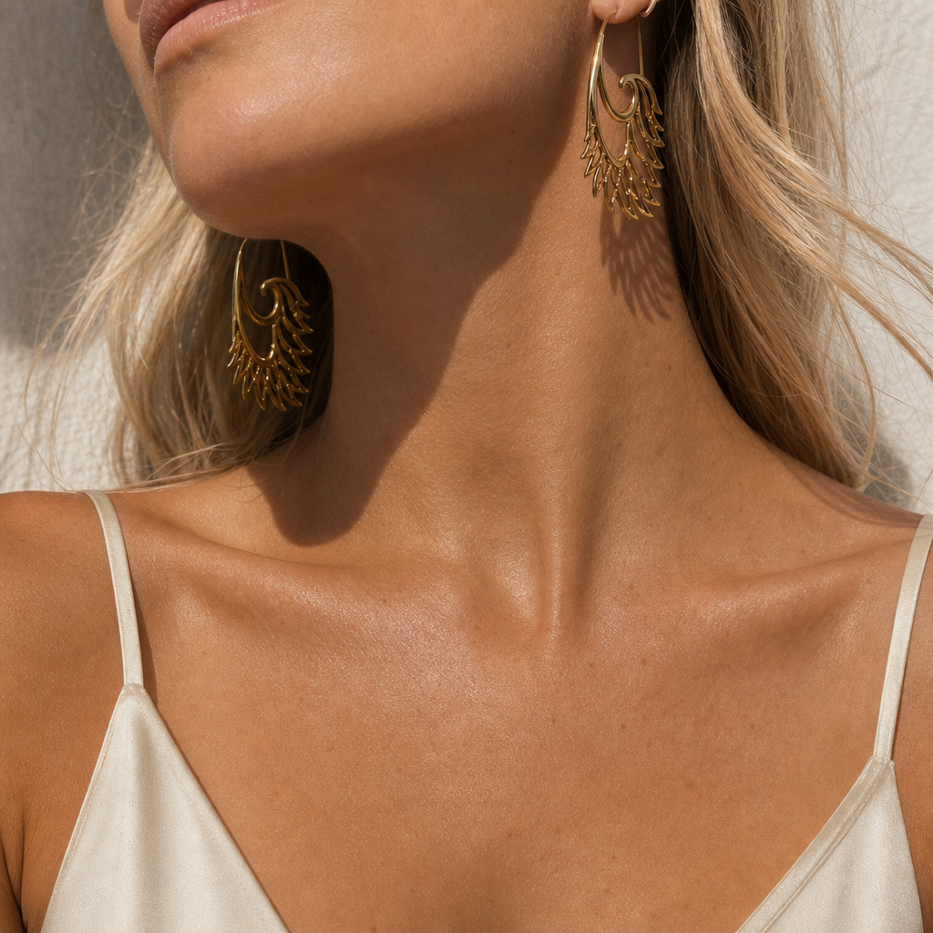 18k Gold Plated Angel Wings Earrings