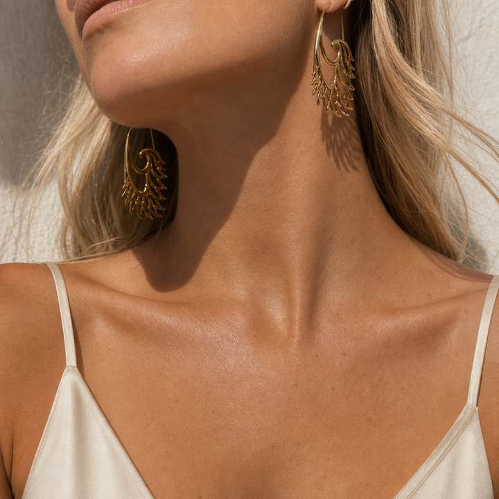 18k Gold Plated Angel Wings Earrings