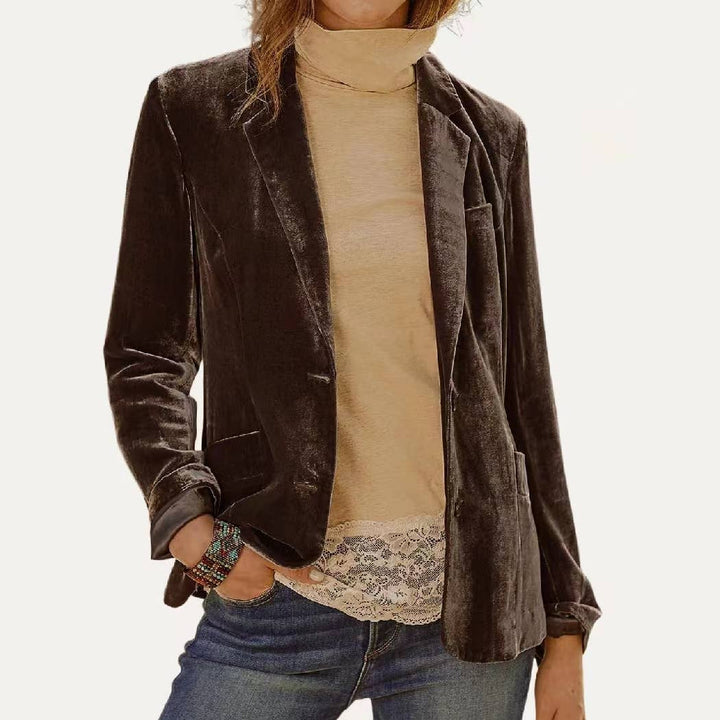Velvet Button Blazer