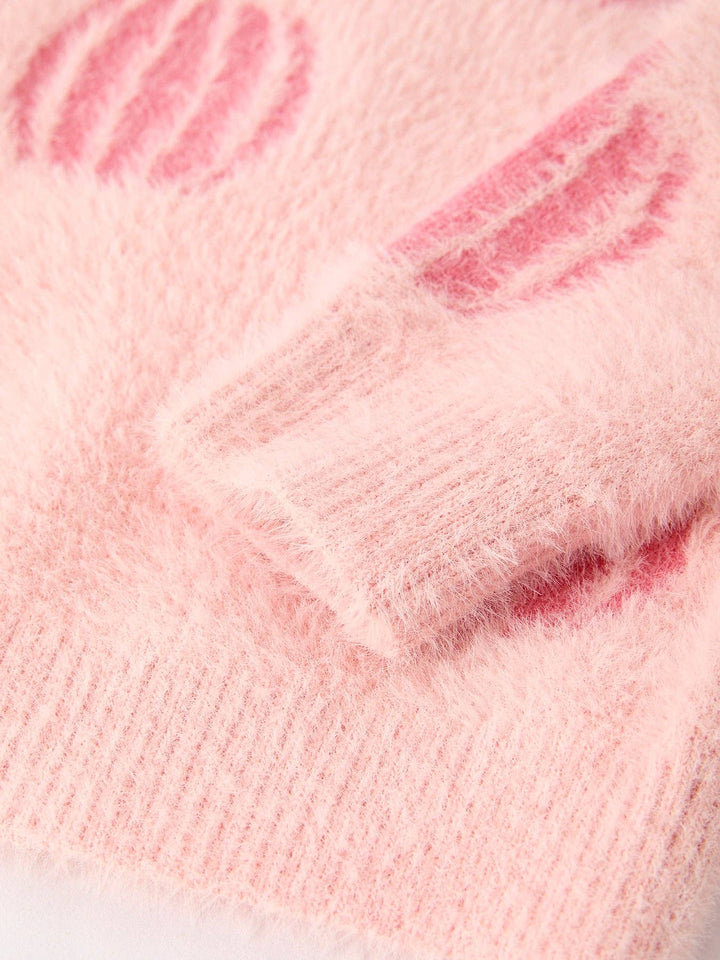 Fall Pumpkin Pink Girls Pullover Sweater
