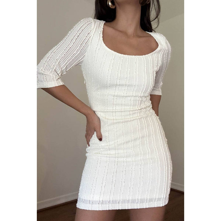 Square Neckline Mini Dress