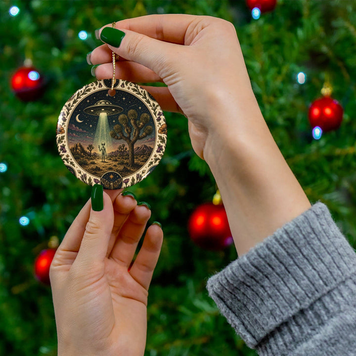 Joshua Tree Alien Ceramic Christmas Ornament