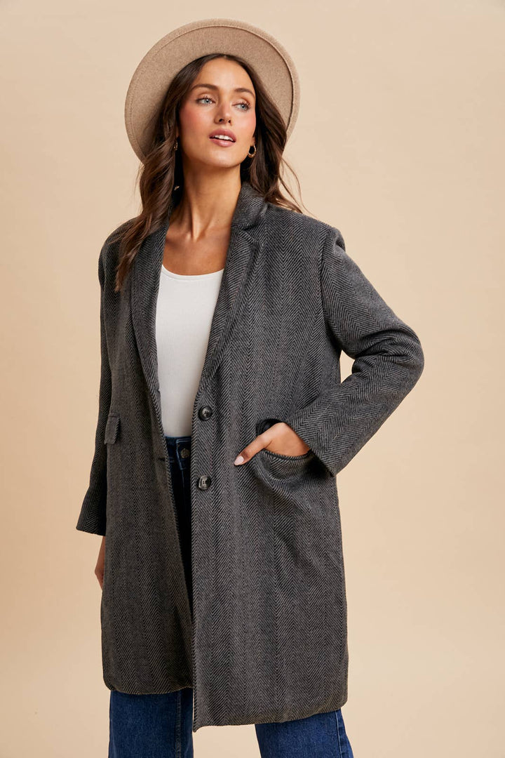 HERRINGBONE DUSTER COAT