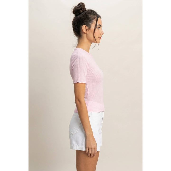 Ribbed Short Sleeve Top