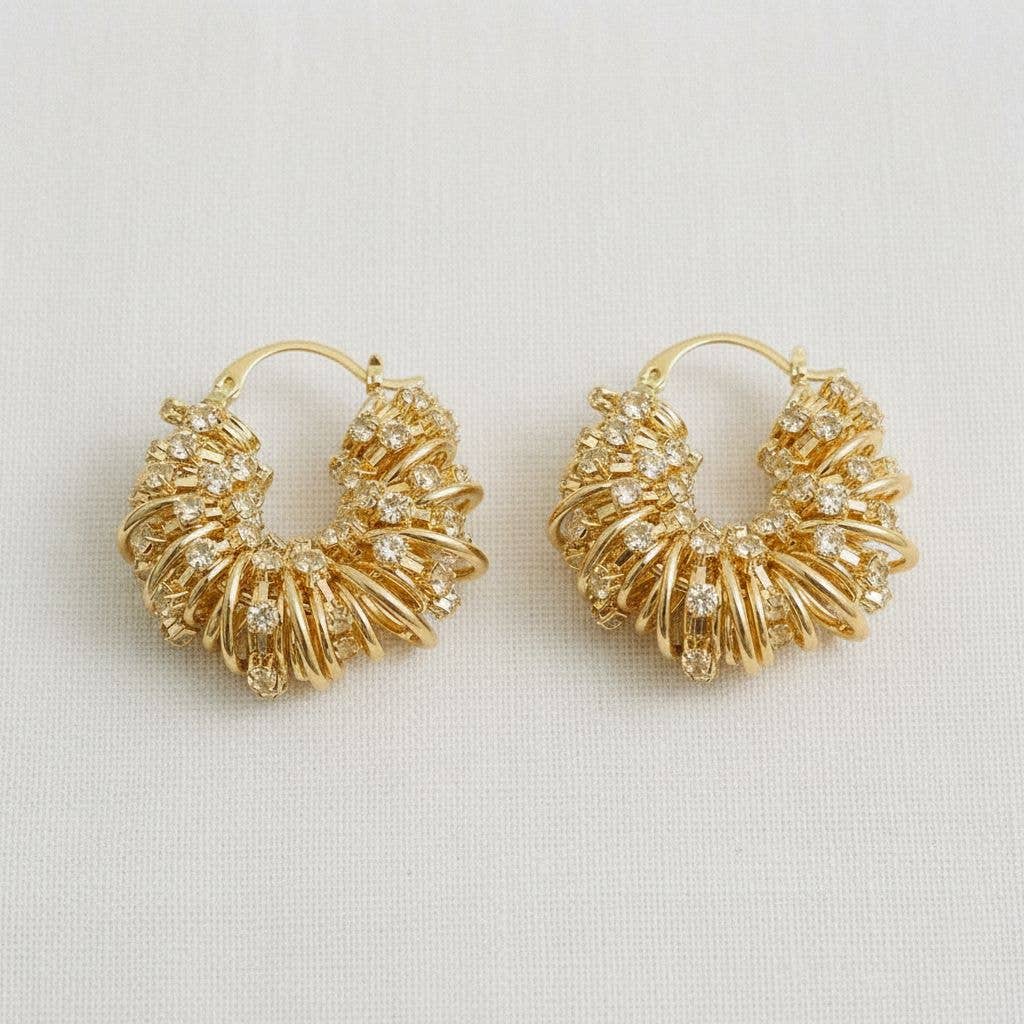 Geometric Drop Earrings w\ Dazzling Accents