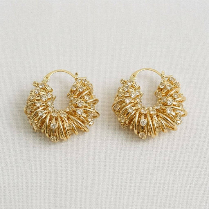 Geometric Drop Earrings w\ Dazzling Accents