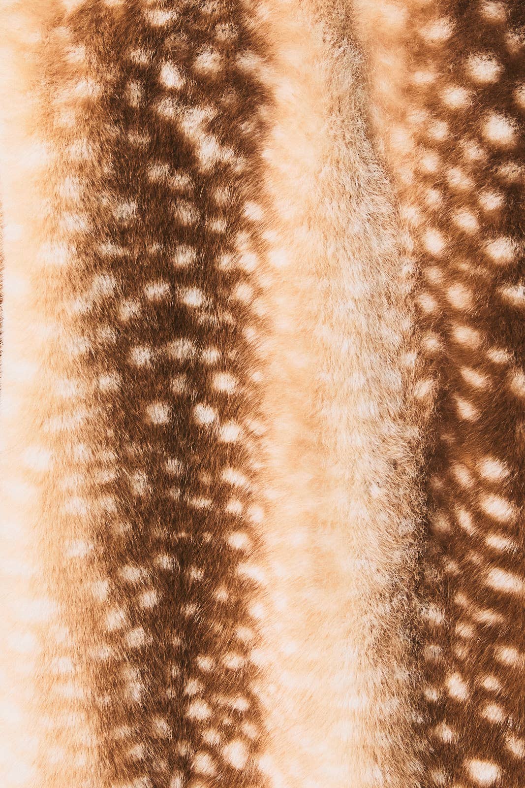 Faux Deer Print Zip Jacket