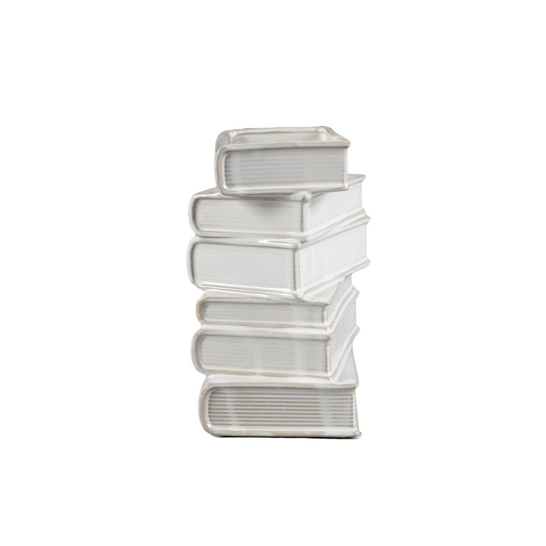 Stacked Books Ceramic Vase