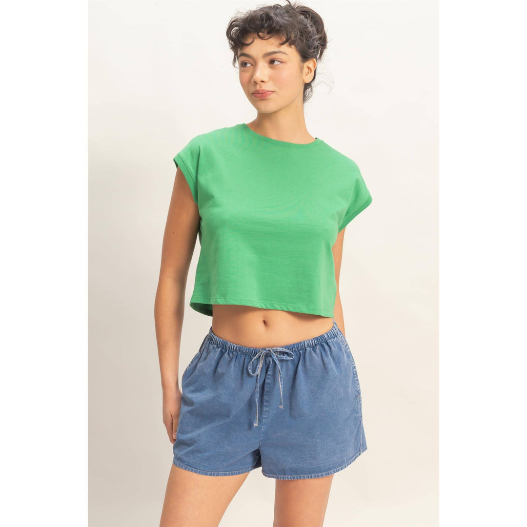 Classic Crew Neck Sleeveless Top