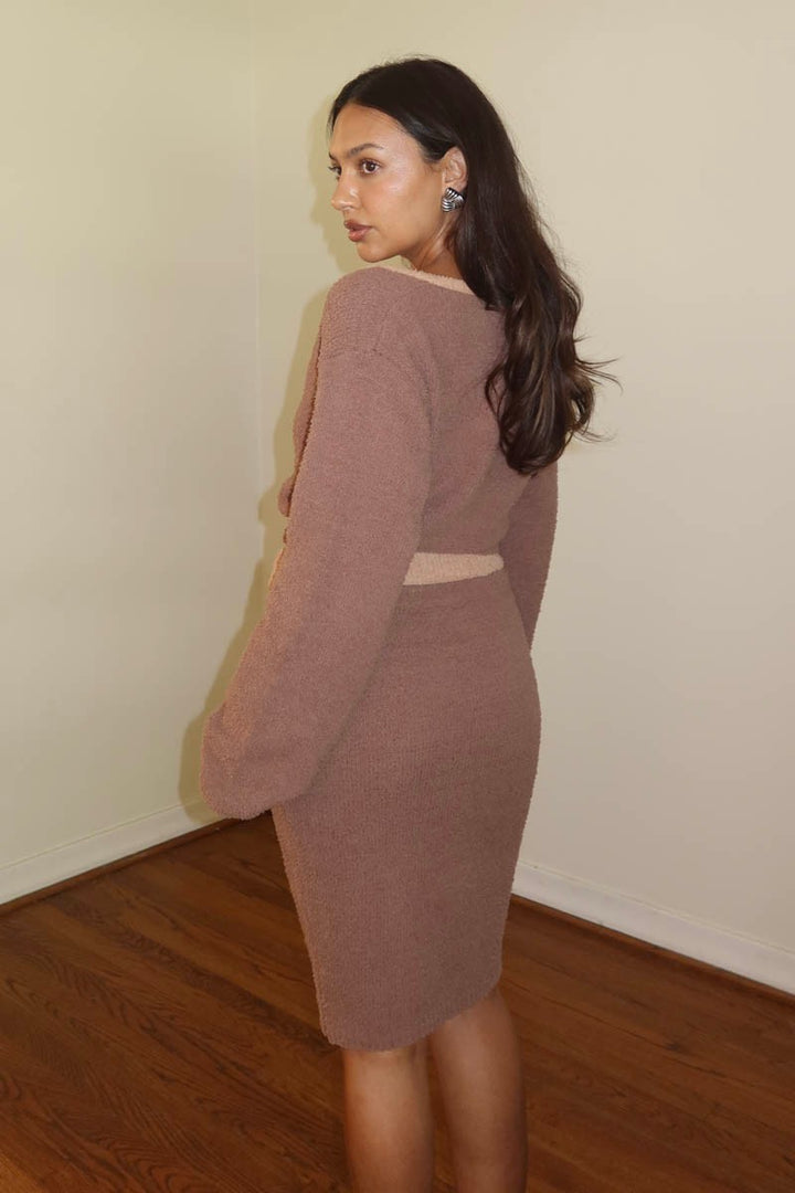Crop Vneck Top Top Mini Skirt Set