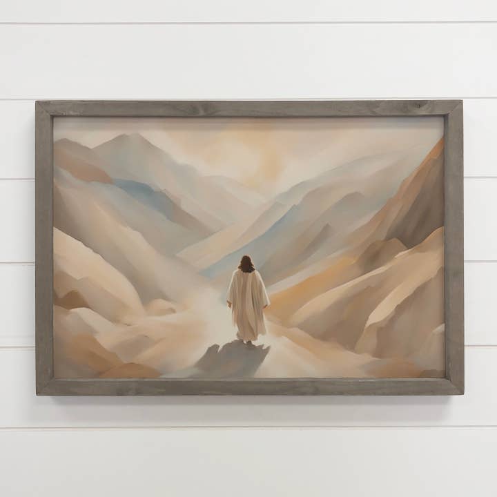 6x10'' Jesus Christ Mountain Valley Canvas Art