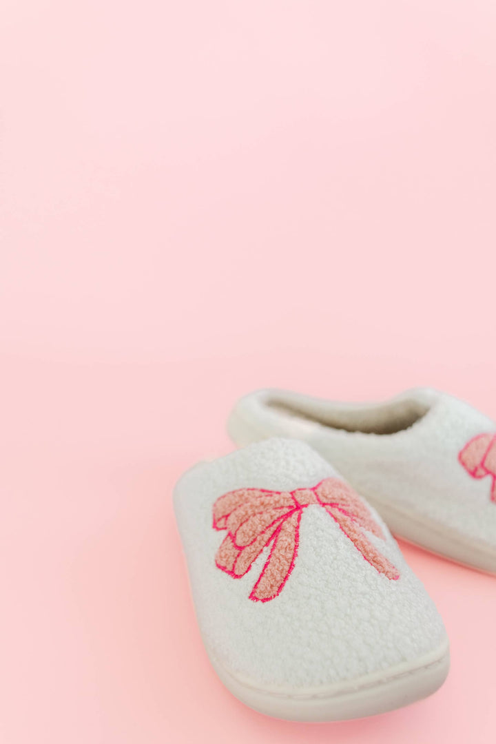 Pink Bow Slippers