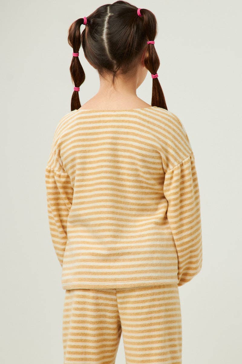 Girls Brushed Stripe Knit Top