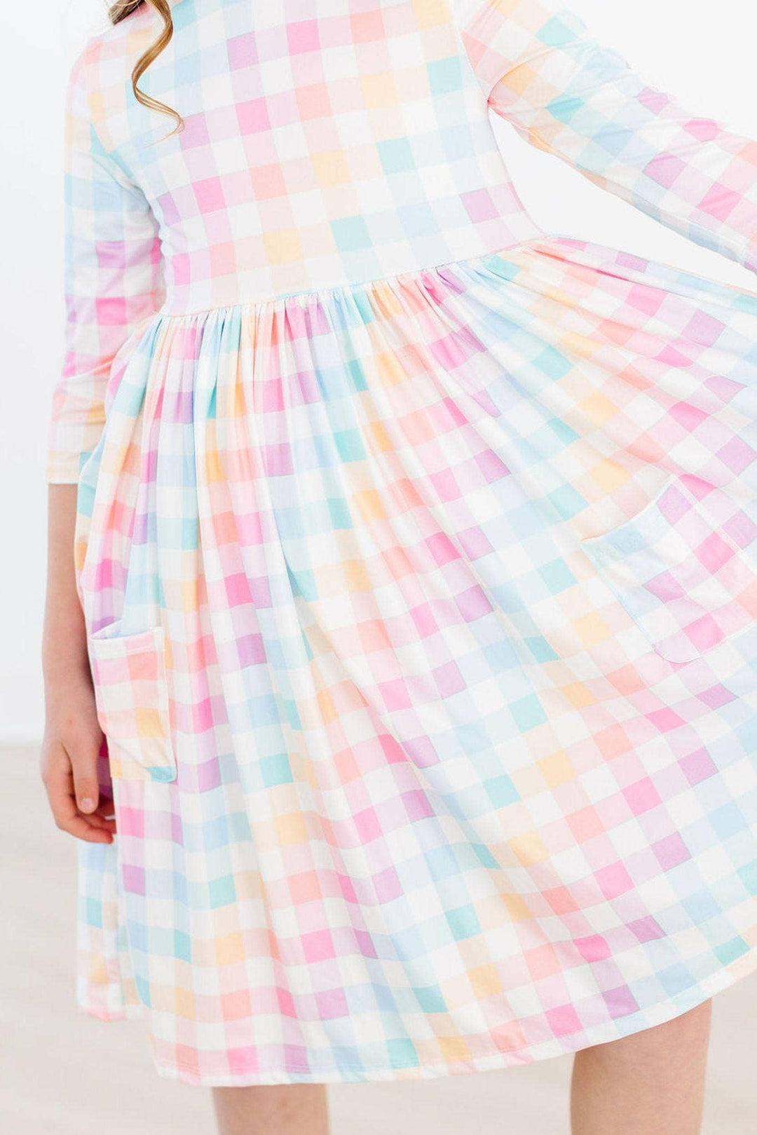 Pastel Plaid Twirl Dress