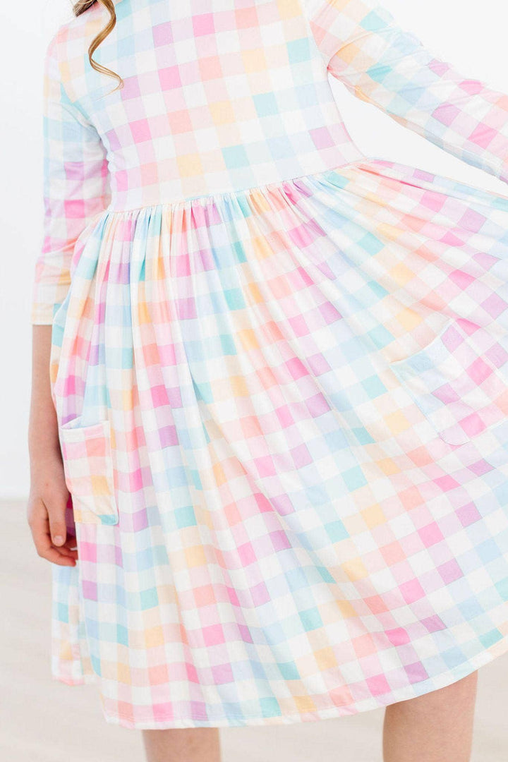 Pastel Plaid Twirl Dress