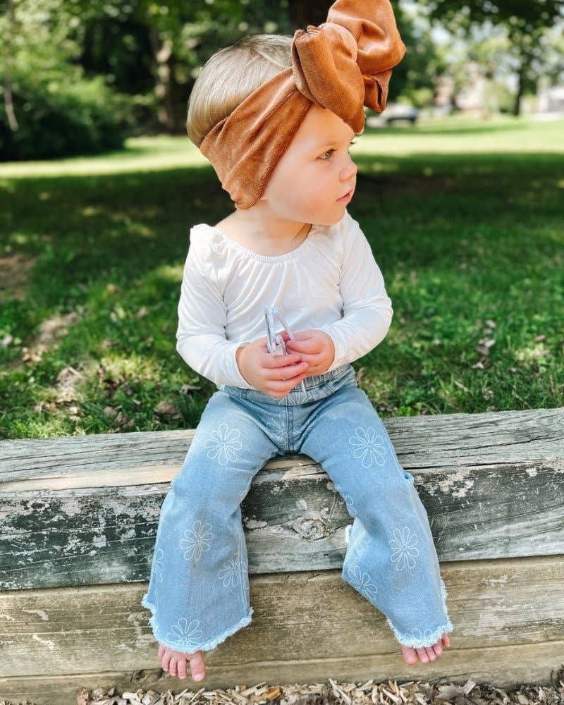 Floral Denim Bell Bottoms