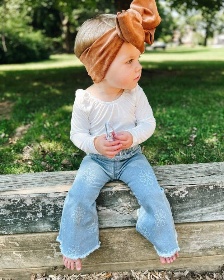 Floral Denim Bell Bottoms