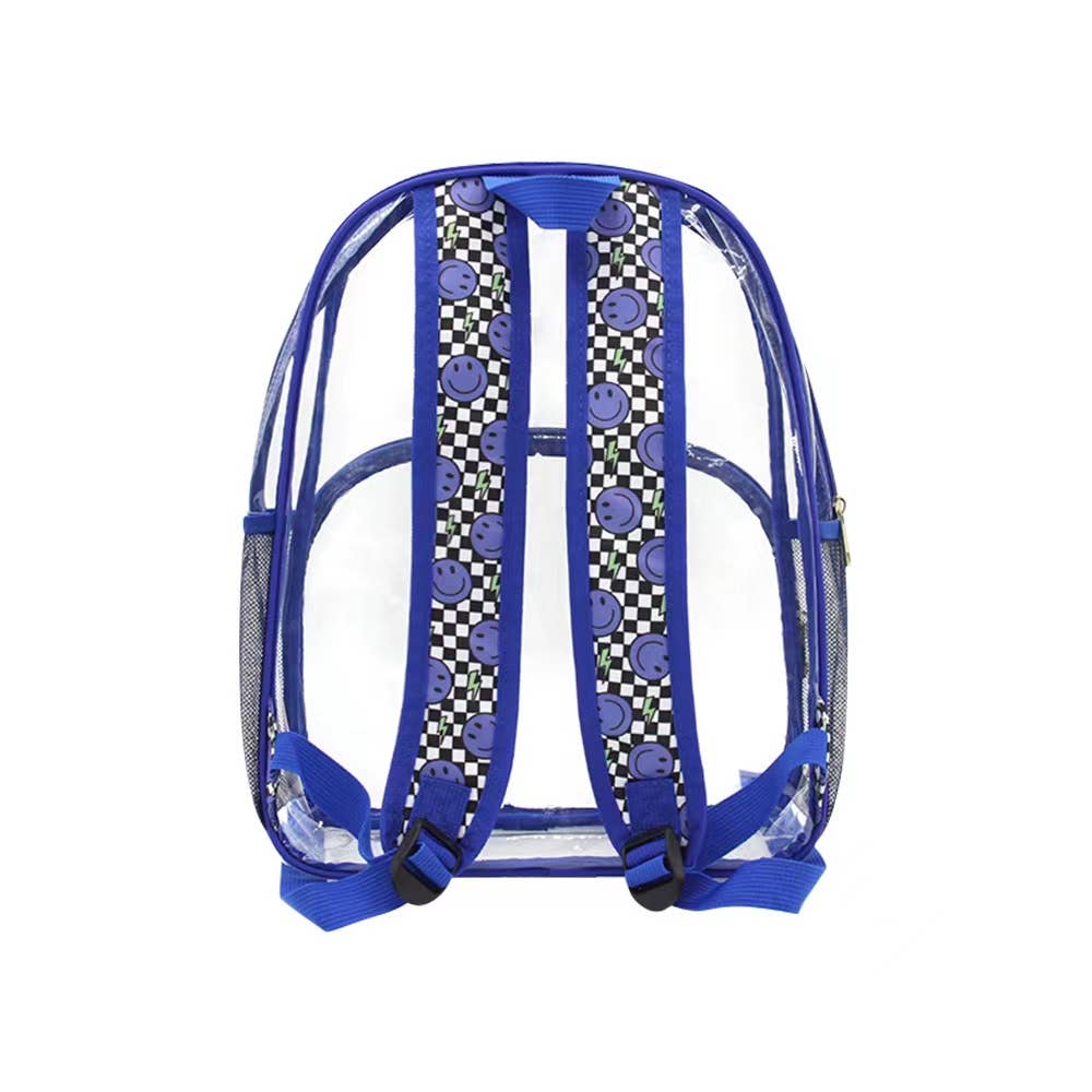 Smiley Face Clear Blue School Backpack