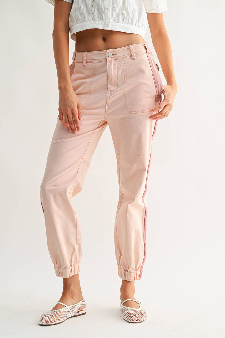 Track Pants with Zip Pocket Pink