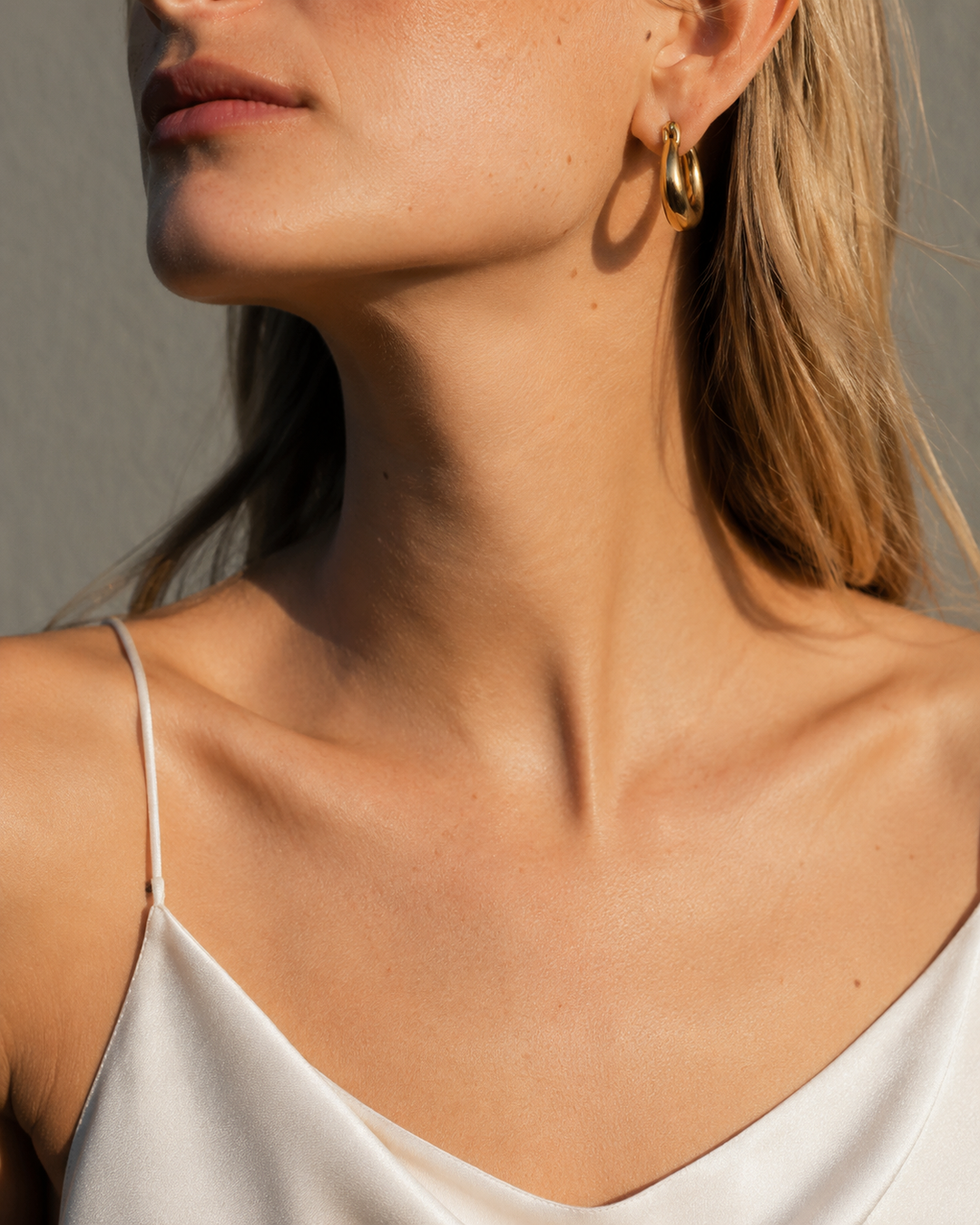 18K Gold Plate Brass Classic Hoops